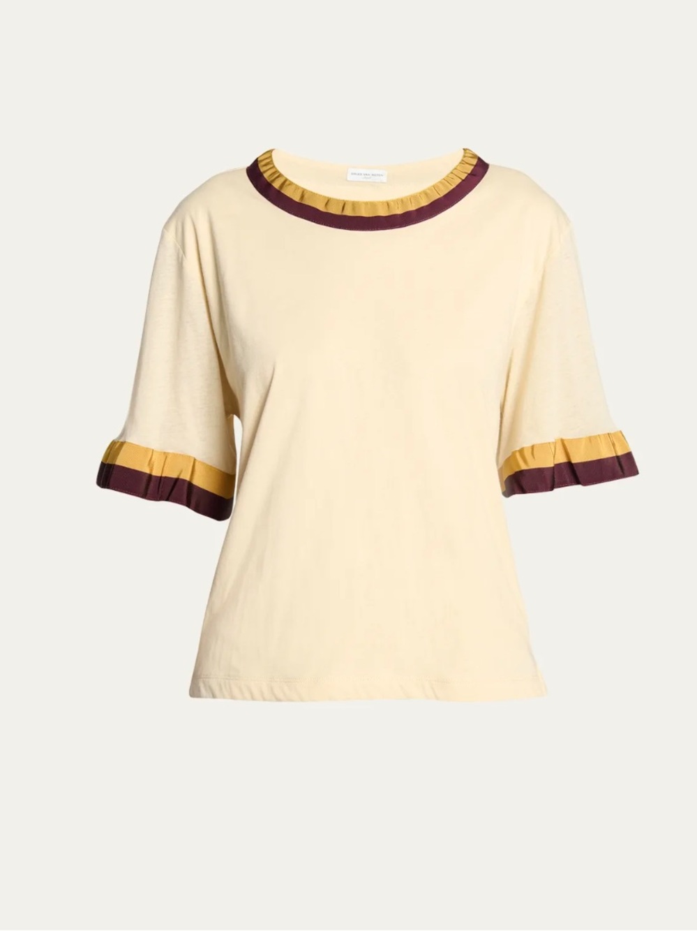 DRIES VAN NOTEN Harly Tape Tow-Tone Trim T-Shirt